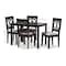 Baxton Studio Lenoir Gray Upholstered Espresso Finished Wood 5-Piece Dining Set 153-9400-8026 - alternate 3